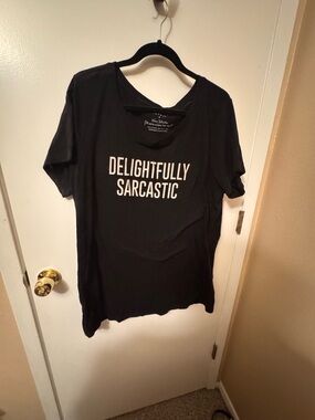 Delightfully Sarcastic Black Graphic Tee - Women